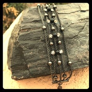 Premier Designs 5 Strand Gunmetal Clasp Bracelet